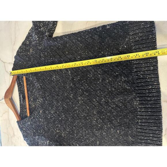 Eileen Fisher Black Marbled Chunky Knit Scoop Neck Sweater Women’s size Medium​ - Picture 10 of 10